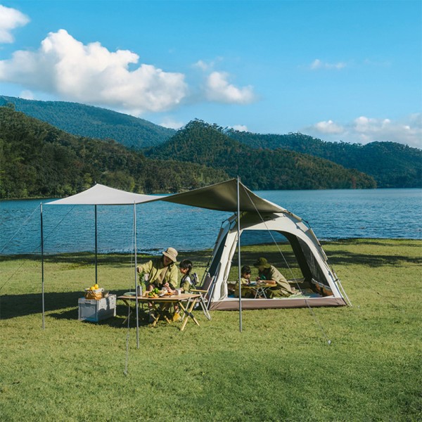 Палатка трехместная автоматическая с тентом Naturehike Ango CNK2550WS010, L, серая