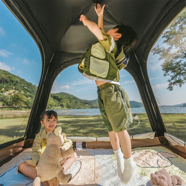 Палатка трехместная автоматическая с тентом Naturehike Ango CNK2550WS010, L, серая