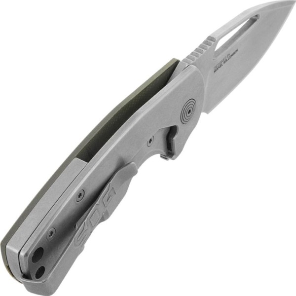 Нож SOG x Mikkel Collaboration Stout Green/Silver