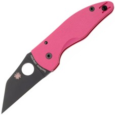 Ніж Spyderco Microjimbo Black DLC S30V, Pink G-10