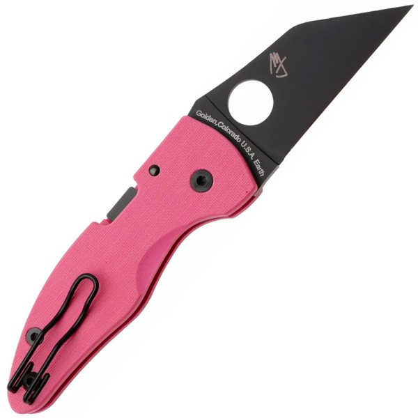 Нож Spyderco Microjimbo Black Blade Pink