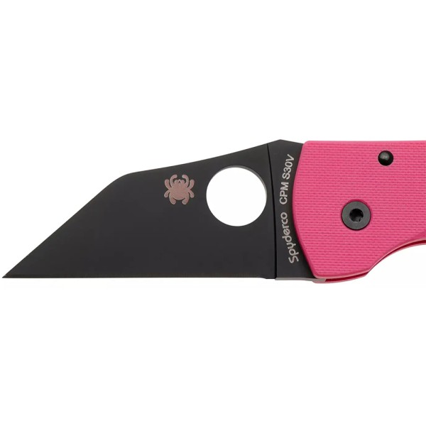 Нож Spyderco Microjimbo Black Blade Pink