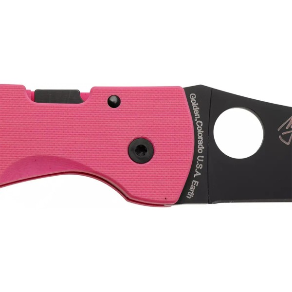 Нож Spyderco Microjimbo Black Blade Pink