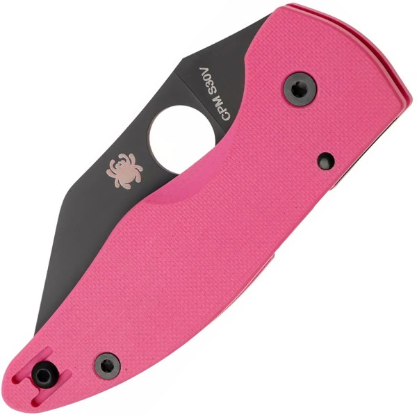 Нож Spyderco Microjimbo Black Blade Pink