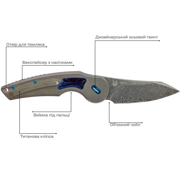 Ніж Fox Jupiter Titanium blue/grey