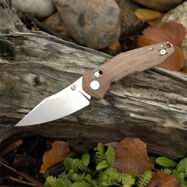 Нож GiantMouse ACE Nazca - Natural Canvas Micarta Brown