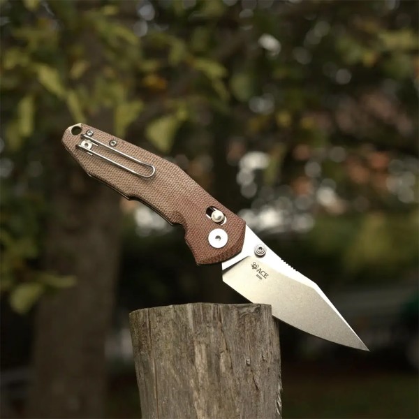 Нож GiantMouse ACE Nazca - Natural Canvas Micarta Brown