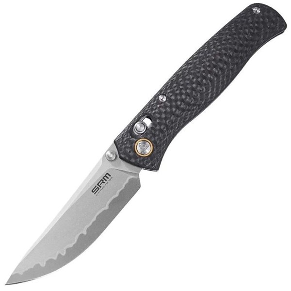 Нож SRM Medal 255L-CB2, Carbon Fiber, Laminated 140Cr steel