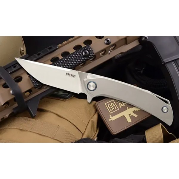 Нож SRM Asika, (9,9 см) 154CM/Titanium Серый