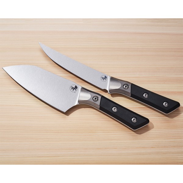 Нож кухонный Microtech Boning Knife Stonewash Standard Titanium Bolster, G-10 Black