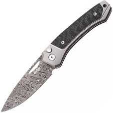 Ніж Lionsteel Twain Damascus, Titanium/Carbon fiber Gray