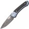 Ніж Lionsteel Twain Damascus, Titanium/Carbon fiber Blue