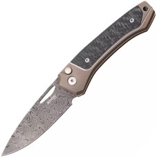 Ніж Lionsteel Twain Damascus, Titanium/Carbon fiber Bronze