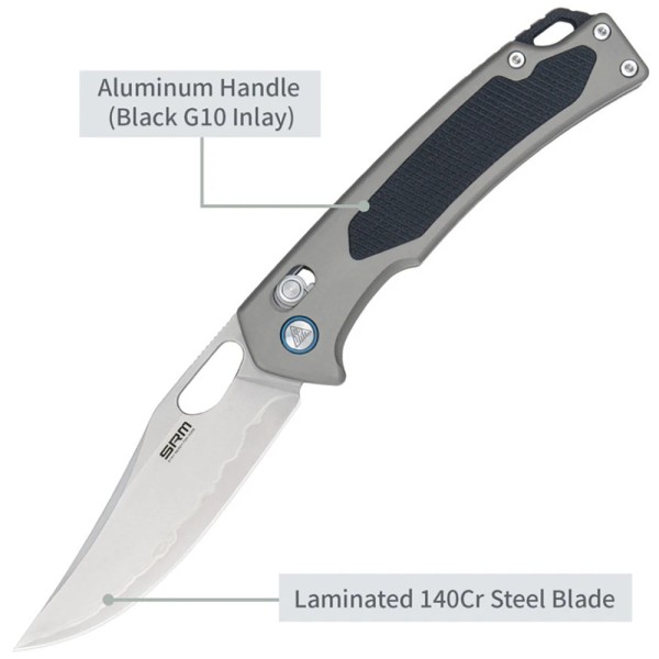 Нож SRM Retriever 9203-AK, Черно-серый