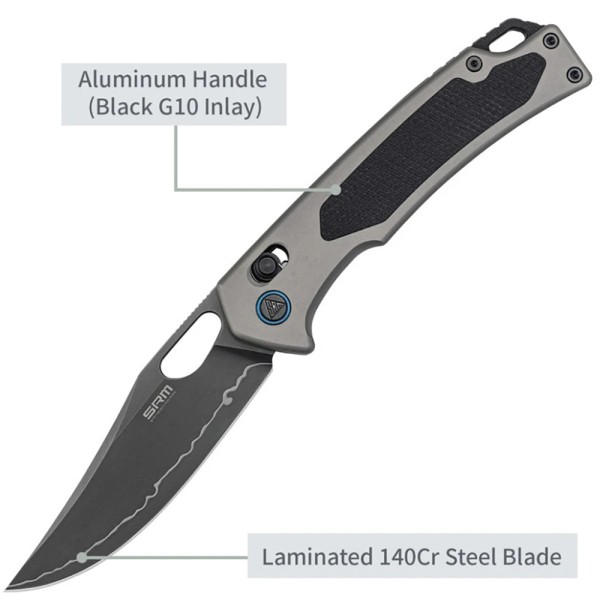 Нож SRM Retriever 9203-AK2, Черно-серый