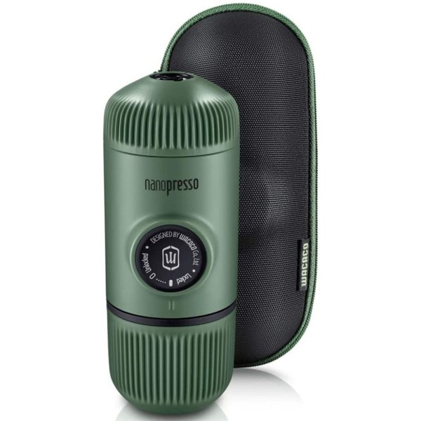 Портативная эспрессо-кофеварка Wacaco Nanopresso, Зеленая, с чехлом, механическая, для молотого кофе