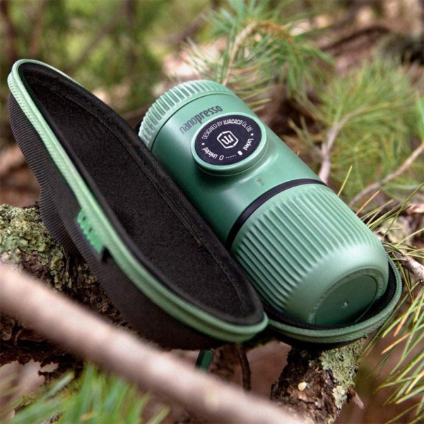 Портативная эспрессо-кофеварка Wacaco Nanopresso, Зеленая, с чехлом, механическая, для молотого кофе
