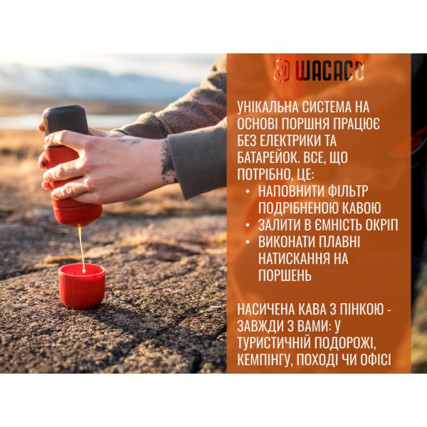 Портативная эспрессо-кофеварка Wacaco Nanopresso, Зеленая, с чехлом, механическая, для молотого кофе