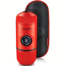 Портативна еспресо-кавоварка Wacaco Nanopresso, Червона, з чохлом, механічна, для меленої кави