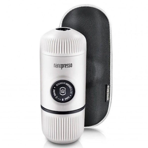 Портативная эспрессо-кофеварка Wacaco Nanopresso, Белая, с чехлом, механическая, для молотого кофе