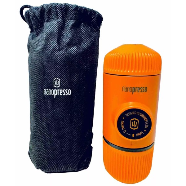 Портативная эспрессо-кофеварка Wacaco Nanopresso, Оранжевая, механическая, для молотого кофе