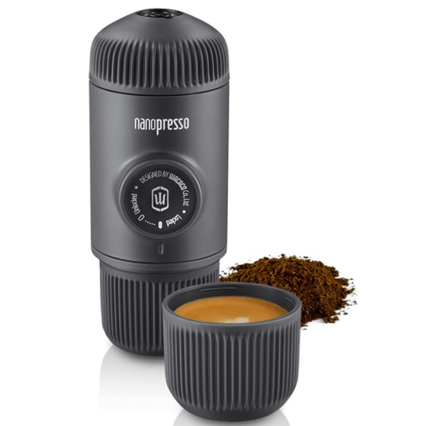 Портативная эспрессо-кофеварка Wacaco Nanopresso, Серая, с чехлом, механическая, для молотого кофе