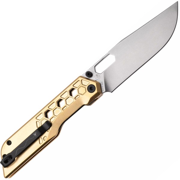 Нож Artisan Beest, AR-RPM9, Brass gold