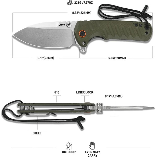 Нож CJRB Tundra, D2, G10