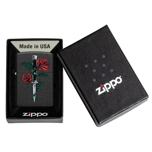 Зажигалка Zippo 236 Rose Dagger Tattoo Design