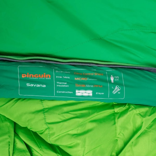 Спальник-ковдра Pinguin Savana PFM 185 Green Right Zip