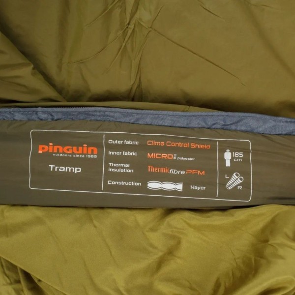 Спальник Pinguin Tramp PFM 195 Khaki Right Zip