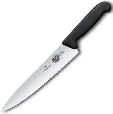 Ніж кухонний обробний Victorinox Fibrox 25 см, серейтор, чорний, 5.2033.25