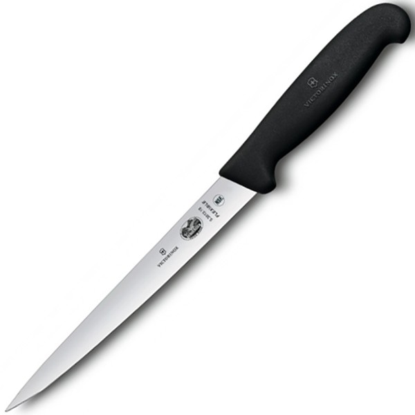 Ніж філейний для риби Victorinox FIBROX Fish Filleting Super Flexible, 18 см Чорний 5.3813.18