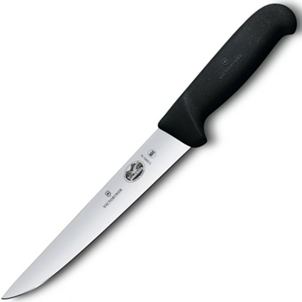 Нож кухонный разделочный Victorinox Fibrox 18 см, чёрный, 5.5503.18