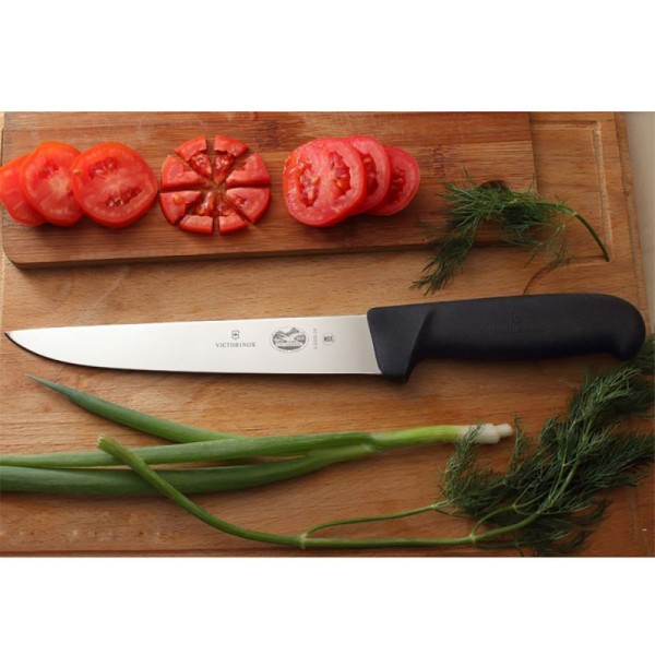 Нож кухонный разделочный Victorinox Fibrox 18 см, чёрный, 5.5503.18