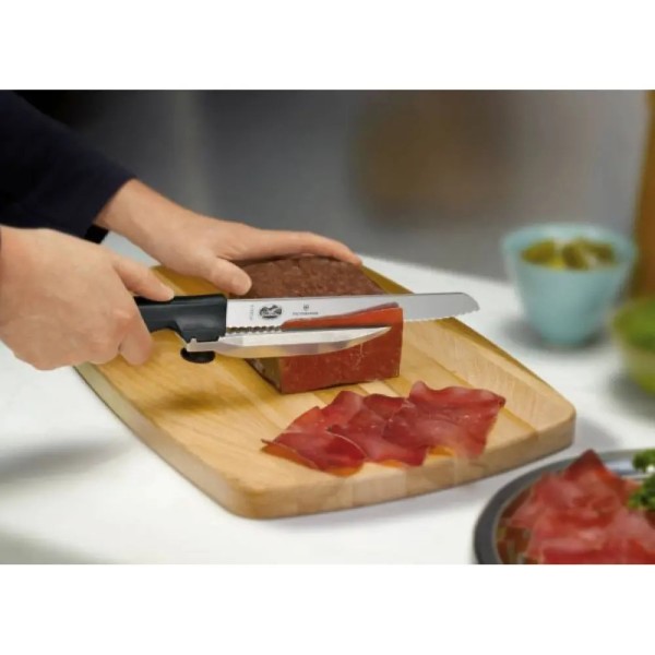Нож для нарезки с направляющей Victorinox Standard Dux Knife, серрейтор, 18-21 см, 5.1733.21