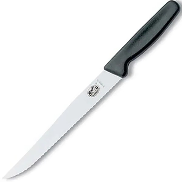 Нож кухонный для хлеба Victorinox Standart, серрейтор, 20 см, чорний, 5.1833.20