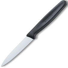 Нож для чистки овощей Victorinox Standart, 8 см, серрейтор, чёрный 5.0633