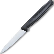 Нож для чистки овощей Victorinox Standart, 8 см, серрейтор, чёрный 5.3033