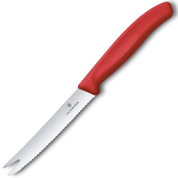 Нож-вилка для сира Victorinox SwissClassic 11 см, серрейтор, красный, 6.7861.C1