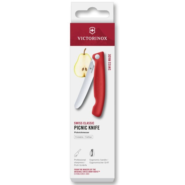 Ніж кухонний складаний Victorinox SwissClassic 11 см, закруглений, червоний, 6.7801.FC1