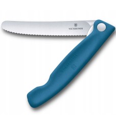Ніж кухонний складаний Victorinox SwissClassic 11 см, серейтор, закруглений, синій, 6.7832.FC1