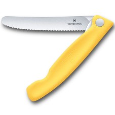 Ніж кухонний складаний Victorinox SwissClassic 11 см, серейтор, закруглений, жовтий, 6.7838.FC1