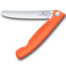 Ніж кухонний складаний Victorinox SwissClassic 11 см, серейтор, закруглений, помаранчевий, 6.7839.FC1