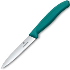 Ніж для чищення овочів Victorinox SwissClassic, 10 см, серейтор, зелений, 6.7734.C1