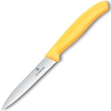 Нож для чистки овощей Victorinox SwissClassic, 10 см, серрейтор, жёлтый, 6.7738.C1