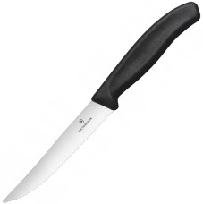 Нож для стейка и пиццы Victorinox SwissClassic, 12 см, серрейтор, чёрный, 6.7903