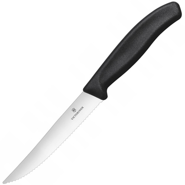 Нож для стейка и пиццы Victorinox SwissClassic, 12 см, серрейтор, чёрный, 6.7903