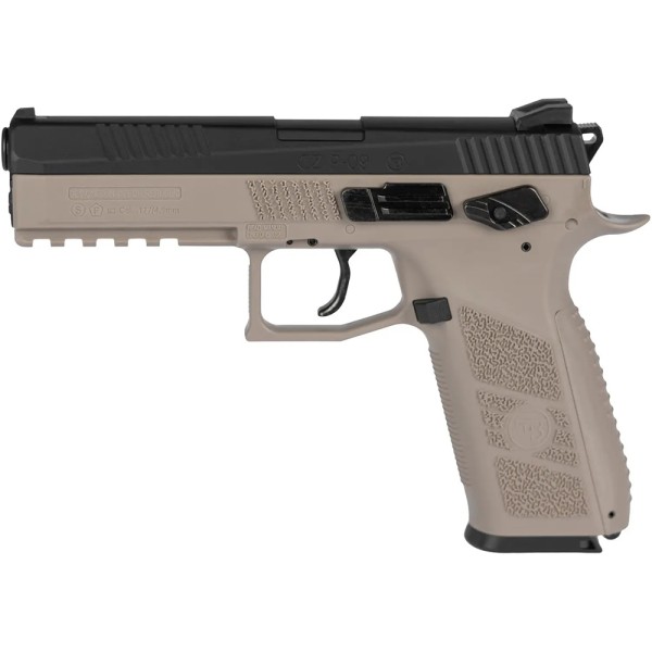 Пистолет пневматический ASG CZ P-09 Blowback 4,5 мм Pellet, black/fde