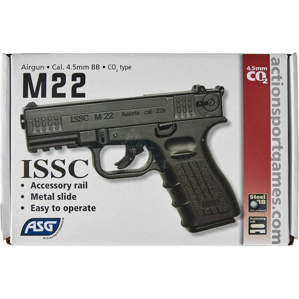 Пистолет пневматический ASG ISSC M22 4,5 мм BB black